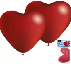 Confezione 2 palloncini giganti a forma di cuore di 140 cm di perimetro