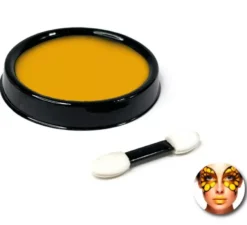 Confezione trucco giallo a base d'acqua con pennello