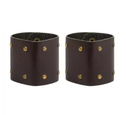 Coppia di braccialetti Spartan in similpelle con borchie