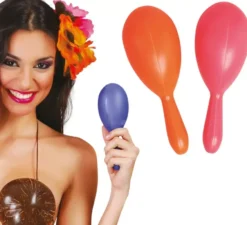 Coppia di maracas di 19 cm di colori assortiti