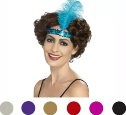 Copricapo anni '20 con penna in vari colori