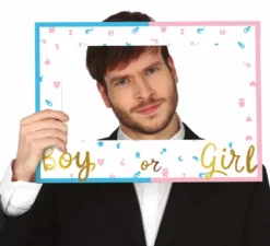 "Cornice per photocall ""Ragazzo o ragazza""."
