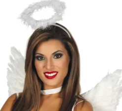 Corona della fascia o halo marabou angel carnevale e natale