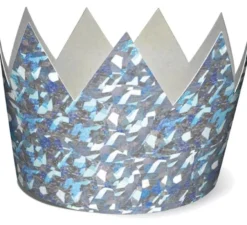 7 corone in cartoncino olografico argento da 7 cm