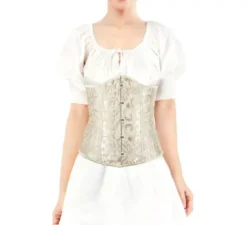 Corsetto jacquard beige per donna