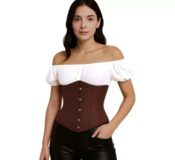 Corsetto pirata marrone per donna