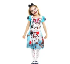 Costume Alice Zombie abito classico blu per ragazze e adolescenti