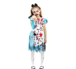Costume Alice Zombie abito classico blu per ragazze e adolescenti