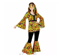 Costume Anni '70 Cerchi Gialli con Nastro per Donna