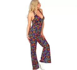Costume anni '70 Fiori Blu su Tuta da Donna