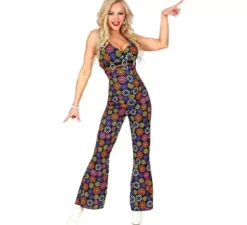 Costume anni '70 Fiori Blu su Tuta da Donna
