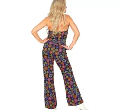 Costume anni '70 Fiori Blu su Tuta da Donna