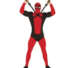Costume antieroe rosso e nero per uomo