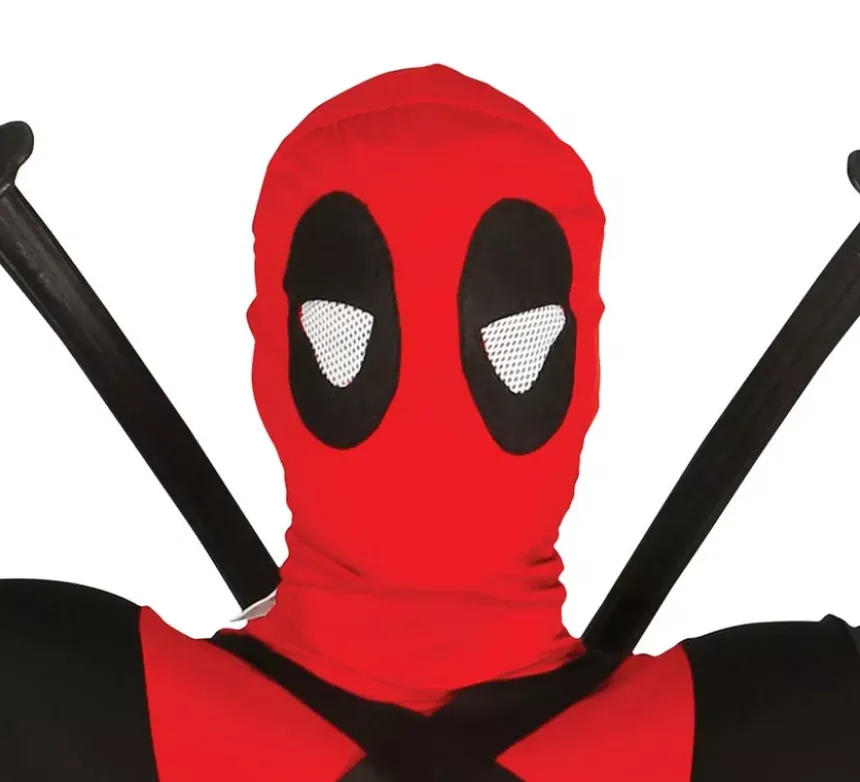 Costume antieroe rosso e nero per uomo