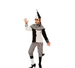 Costume Arlecchina bianco e nero per bambina