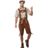 Costume bavarese classico a righe marroni da uomo