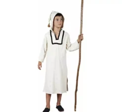 Costume bianco arabo Djellaba con cappuccio per bambino
