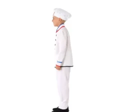 costume bianco Cook con il cappello per il bambino
