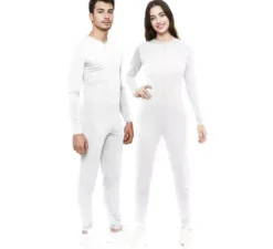 Costume bianco o tuta con chiusura frontale per adulto