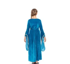 Costume blu da vichinga o da principessa medievale per bambina