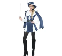 Costume blu moschettiere per donna