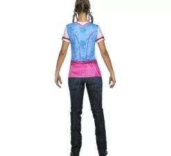 Costume blu-rosa con zip-line per una donna