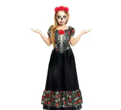 Costume Catrina Abito lungo nero per bambina
