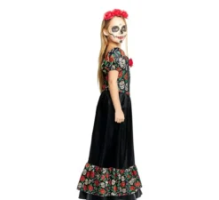 Costume Catrina Abito lungo nero per bambina