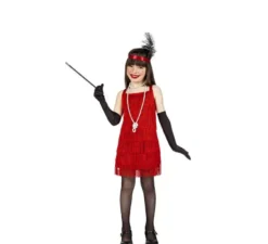 Costume Charleston con frange rosso per bambina