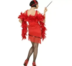 Costume Charleston rosso con copricapo per donna