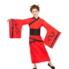 Costume cinese rosso e nero per bambina
