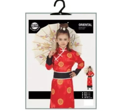 Costume cinese rosso e nero per bambina