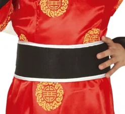 Costume cinese rosso e nero per bambina