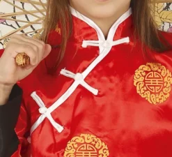 Costume cinese rosso e nero per bambina