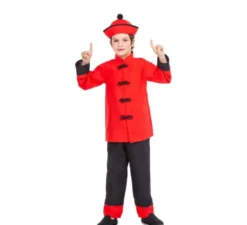 Costume cinese rosso e nero per bambino