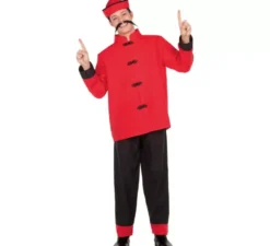 Costume cinese rosso e nero per uomo