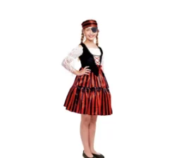Costume classico a righe da pirata per bambina