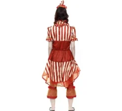 Costume classico da clown rosso per donna