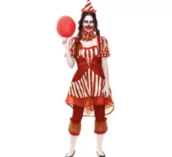 Costume classico da clown rosso per donna