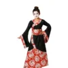 Costume classico da Geisha nero e rosso per bambina