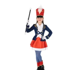 Costume classico da majorette tricolore per bambina