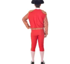 Costume classico da torero rosso e oro per uomo