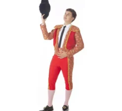 Costume classico da torero rosso e oro per uomo