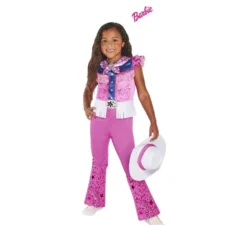 Costume classico rosa da Barbie Cowgirl per bambina