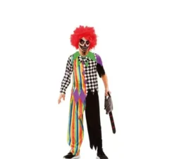 Costume clown multicolore sinistro per un ragazzo