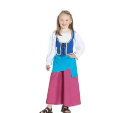Costume contadino medievale per una bambina