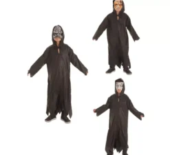 Costume con Tunica e Maschera Horror in 3 Modelli Assortiti per Bambini