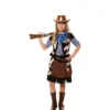 Costume Cowgirl stampato vacca per bambina