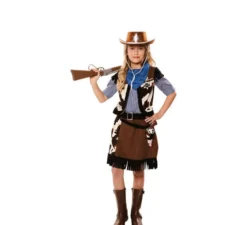 Costume Cowgirl stampato vacca per bambina