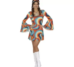 Costume curvy anni '70 multicolor da donna